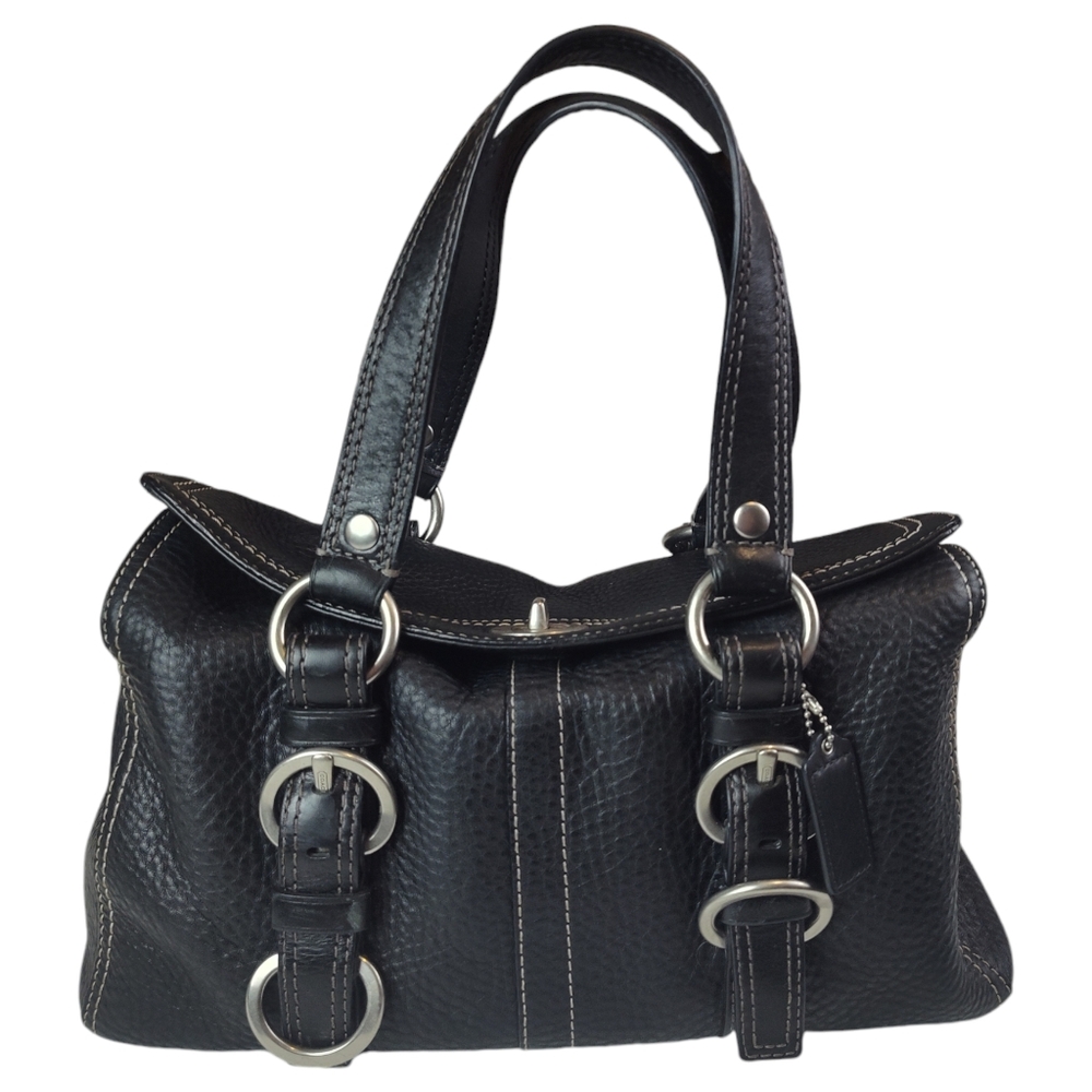 Coach  Authentic Vintage  Chelsea Black Pebbled Leather Satchel , Handbag EUC